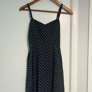 Old Navy Black and White Polka Dot Midi Dress